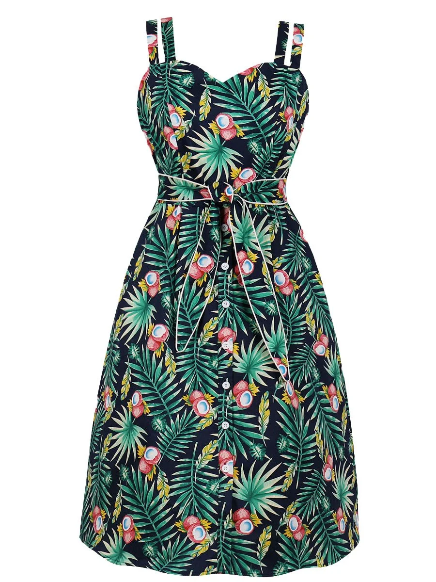 1950s Dress Floral Vintage Style Slip Dress