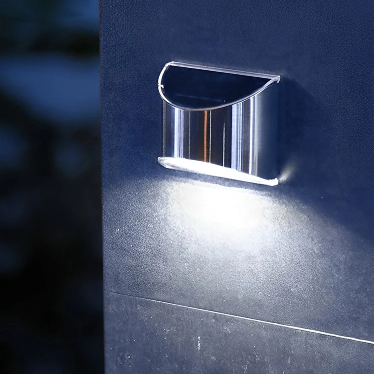 Stainless Steel Minimalist Waterproof Silver Modern Solar Wall Lamp - Appledas
