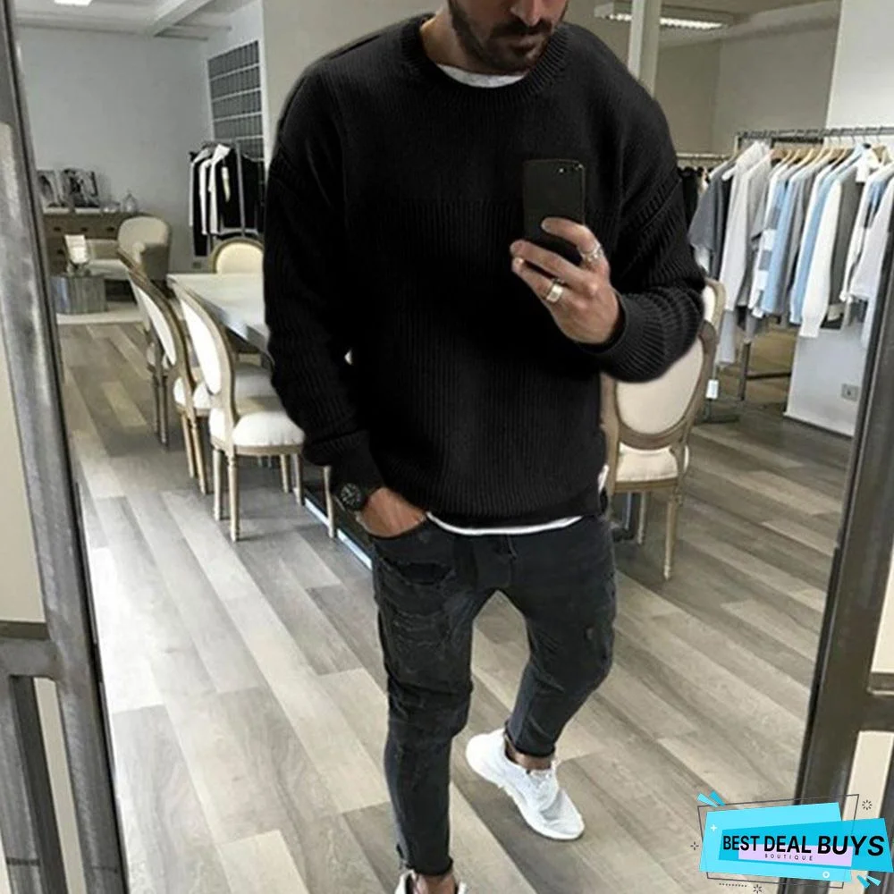 Men's Solid Large Sweater