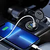 12-24V Car Charger Socket with Switch & Voltmeter Waterproof Cigarette Outlet Replacement Motorcycle USB Charger Suitable for Boat Golf Cart RV Motorcycle Truck
