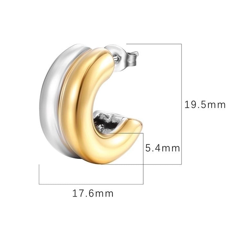 1 Pair Fashion U Shape Plating 304 Stainless Steel 18K Gold Plated Earrings