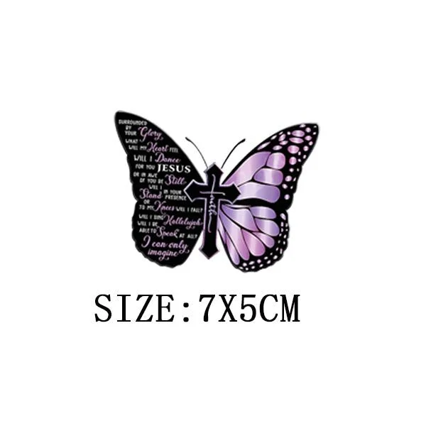 Beautiful Butterfly Thermal Sticker On T-shirt DIY Washable Iron On Hoodies Funny Design On Clothes Patches Appliqued Decoration
