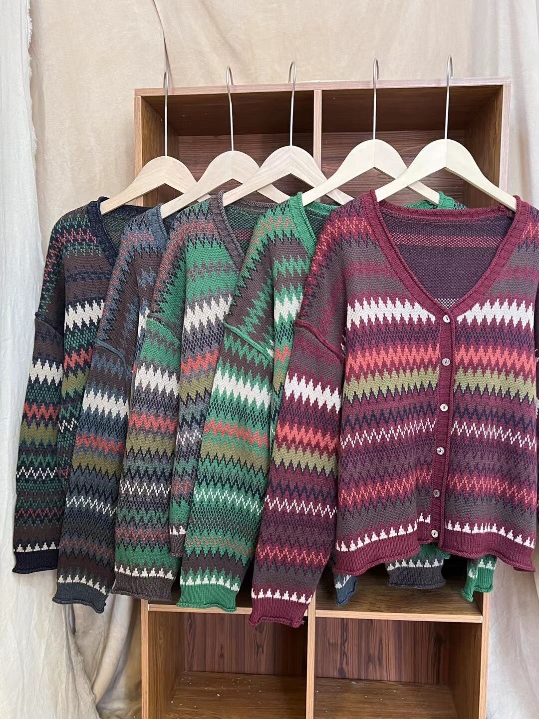 Chicfifth Sweater Women Winter Long Sleeve High Quality Autumn Vintage Top Knitted Cardigan