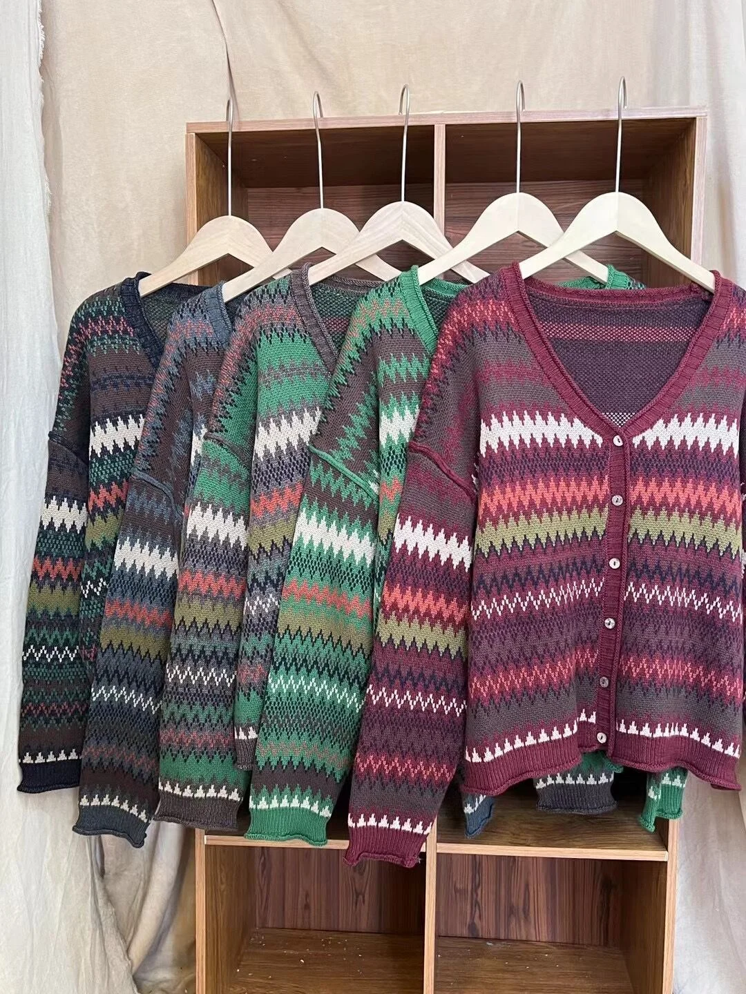 Chicfifth Sweater Women Winter Long Sleeve High Quality Autumn Vintage Top Knitted Cardigan