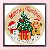 Christmas Snowman-11CT Stamped Cross Stitch 24*24cm/9.45*9.45in