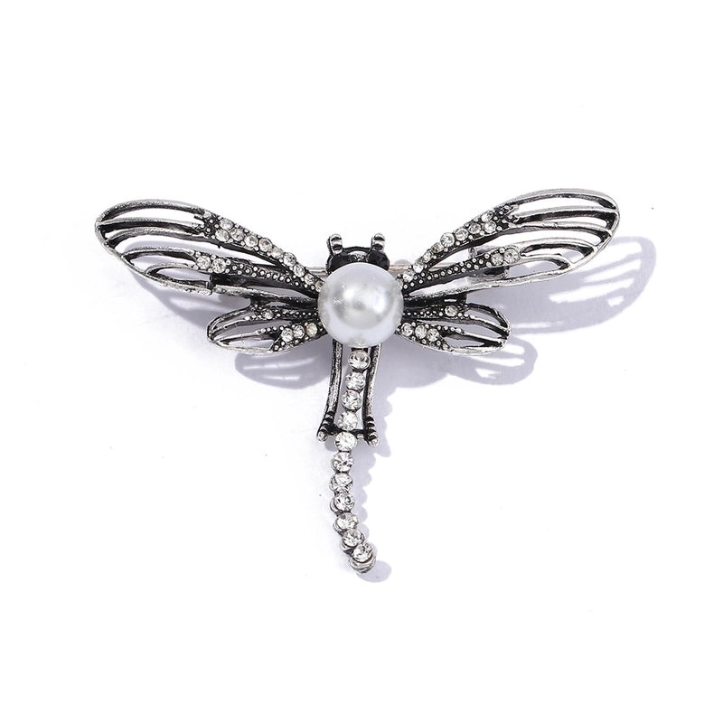Retro Pin Dragonfly Alloy Enamel Inlay Zircon Women’S Brooches