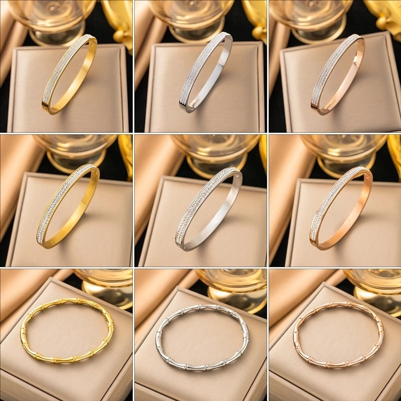 Sweet Solid Color Titanium Steel Stainless Steel Bracelets In Bulk