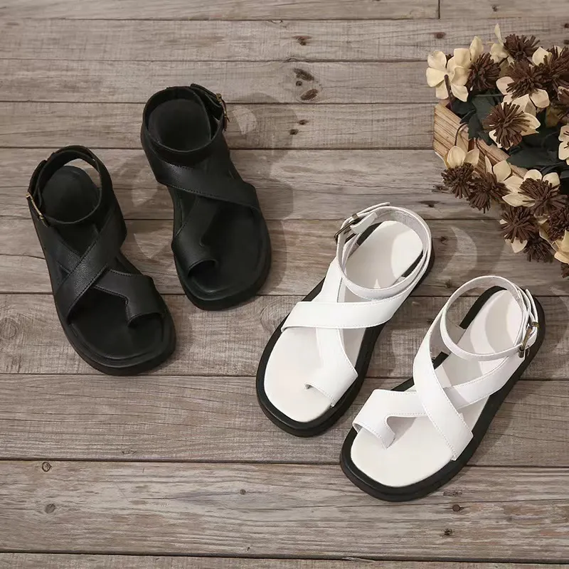 Breakj Breakj Summer New Thick-Soled Sandals Women's Large-Size Casual Toe Thick-Soled Sandals
