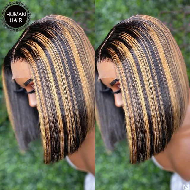 Daily Sales  | HIGHLIGHT BOB 150% DENSITY LACE FRONT WIG SCALP TOP CLOSURE WIG WITH BABY HAIR