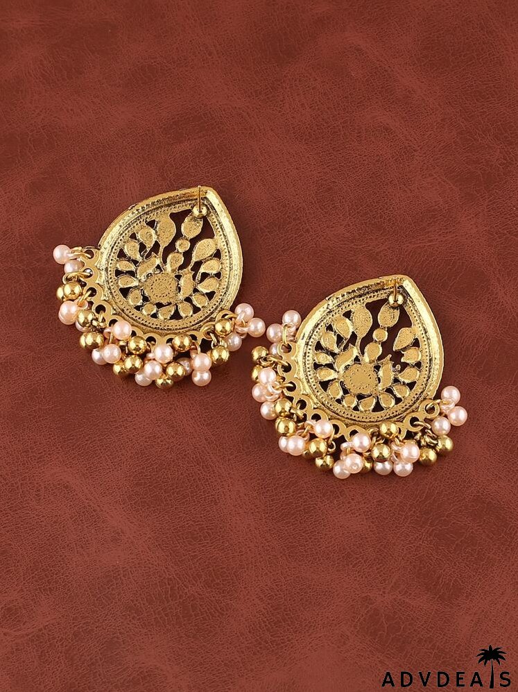 Faux Pearl Decor Water-drop Design Earrings