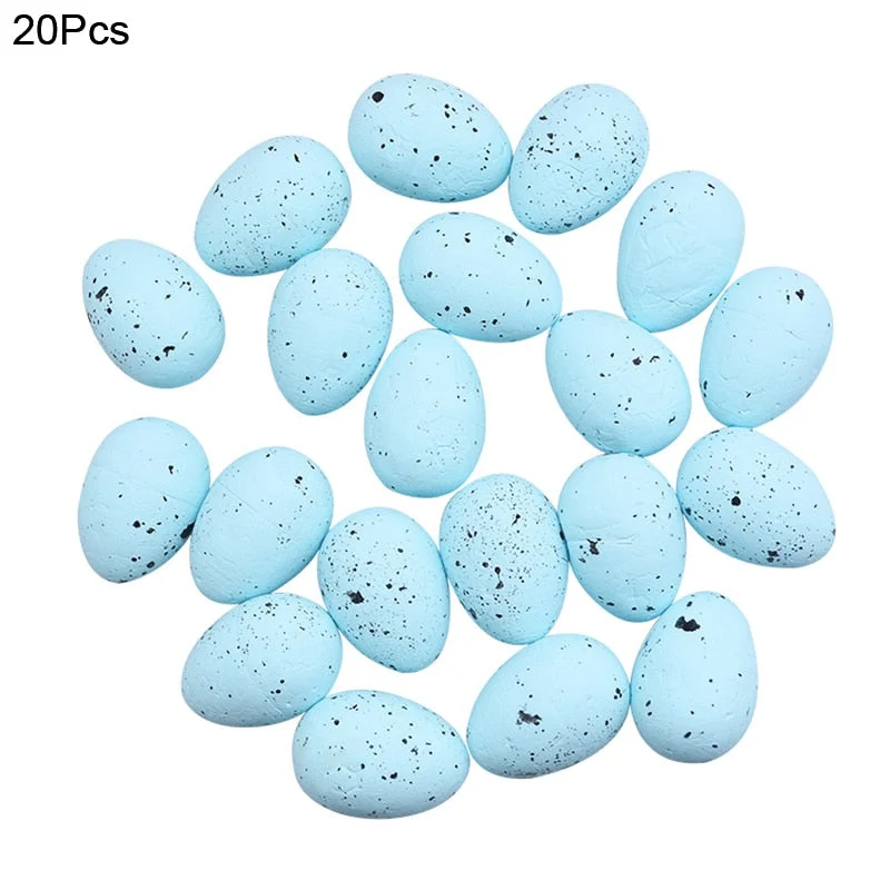 20/50Pcs Foam Easter Eggs Happy Easter Decorations Painted Bird Pigeon Eggs DIY Craft Kids Gift Favor Home Decor Easter Party