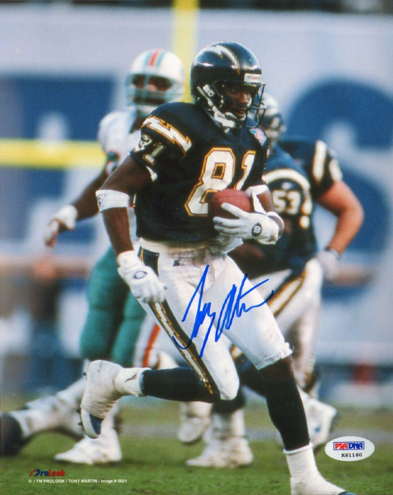 Tony Martin Signed Chargers 8x10 Photo Poster painting PSA/DNA COA Auto'd Picture 1996 Pro Bowl