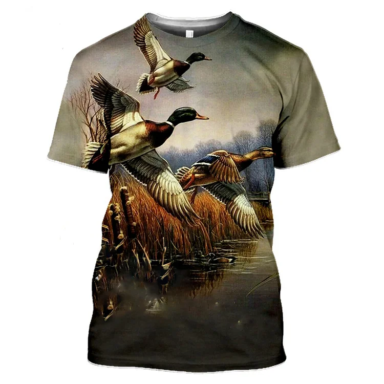 Vintage Duck Pigeon Safari Animals 2022 T Shirt Oversized Mens Womens 3D Printed Clothing Punk Tops Summer Oversized Camisetta