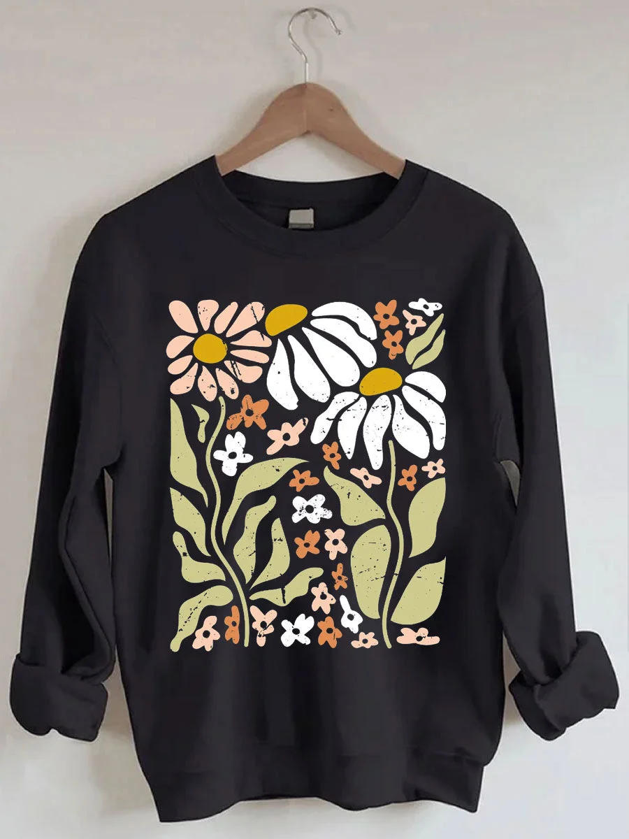 Boho Wildflowers Floral Nature Sweatshirt