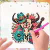 6Pcs Diamond Painting Acrylic Cow Skull Fridge Magnet for Adults