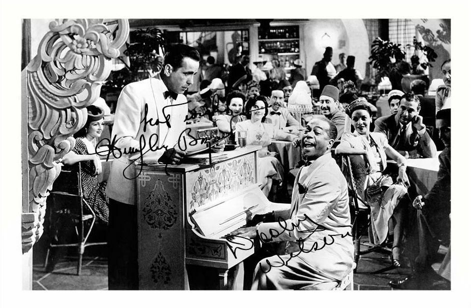 DOOLEY WILSON & HUMPHREY BOGART - CASABLANCA AUTOGRAPH SIGNED Photo Poster painting POSTER PRINT