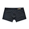 Men's Low Waist Sexy Solid Color Ice Silk Quick Dry Transparent Convex Bag Underwear