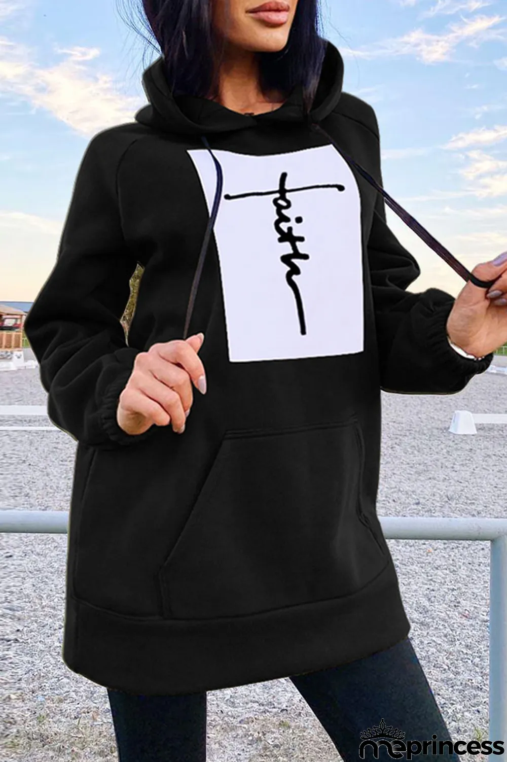 Pink Fashion Casual Print Patchwork Hooded Collar Tops