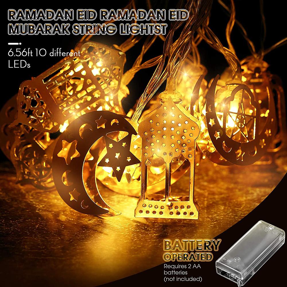 

LED Metal Gold Moon Star Mosque​ Ramadan-Curtain String Night Light, 501 Original