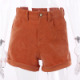 Corduroy Knickers With Rolled Pockets And Wide Legs / [blueesa] /
