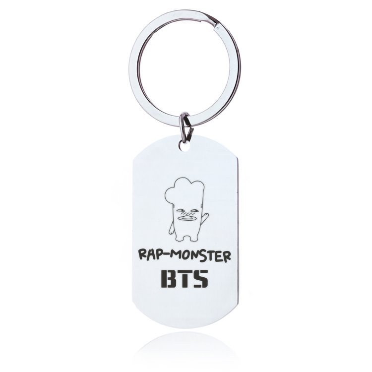 BTS Engraved stainless steel key chain