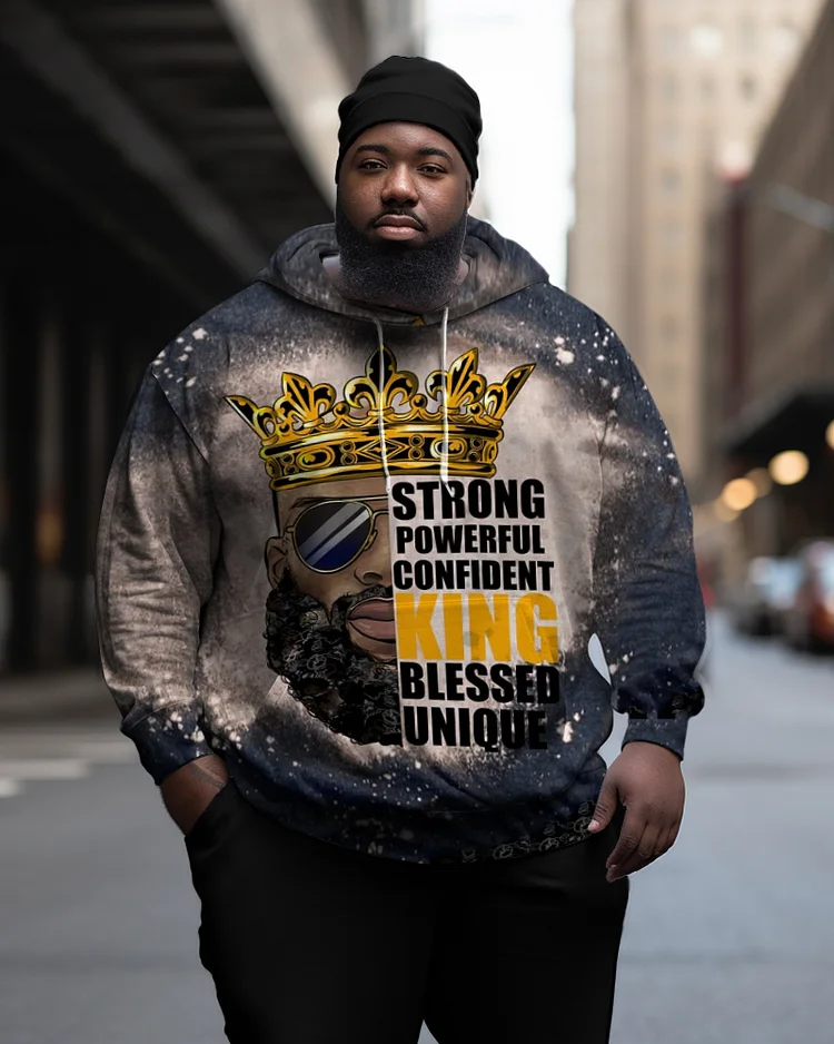 Men's Plus Size Strong Power King Hoodie