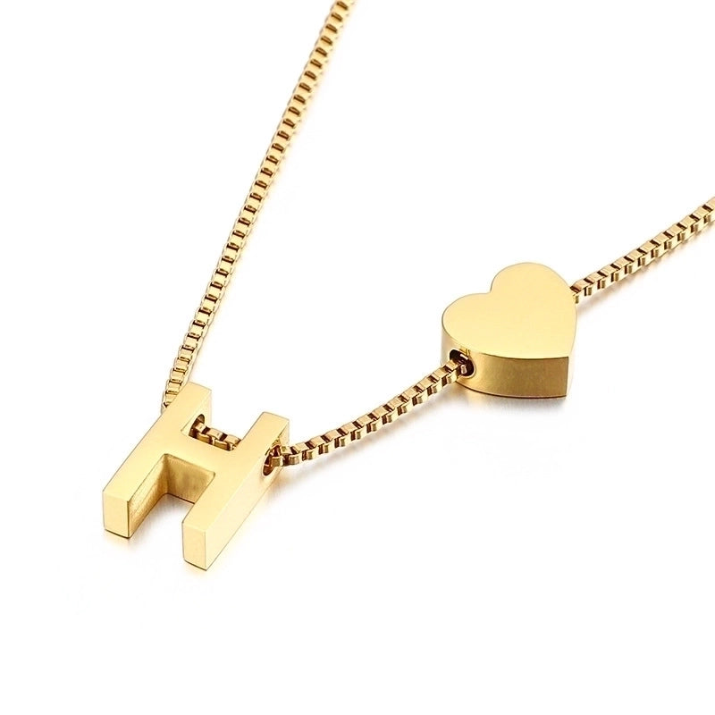 Titanium Steel 18K Gold Plated Korean Style Plating Letter Necklace