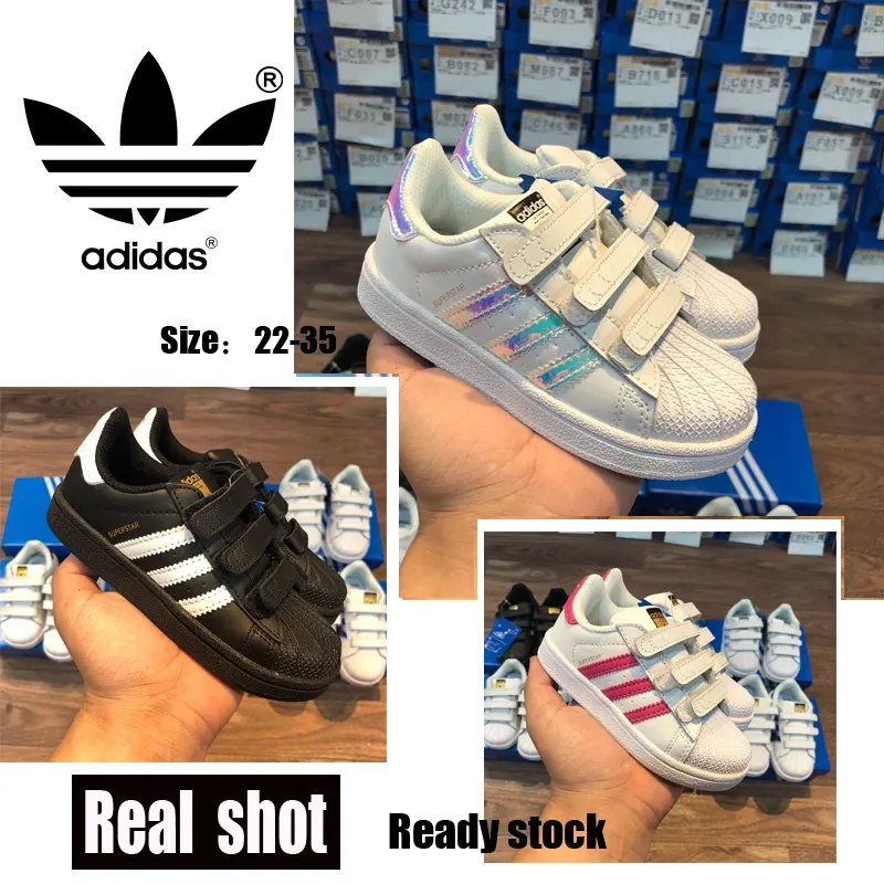 Smith Shell Head Velcro Anti-Slip Resistant Wear Soft Background Children Casual Baby Girls Shoes