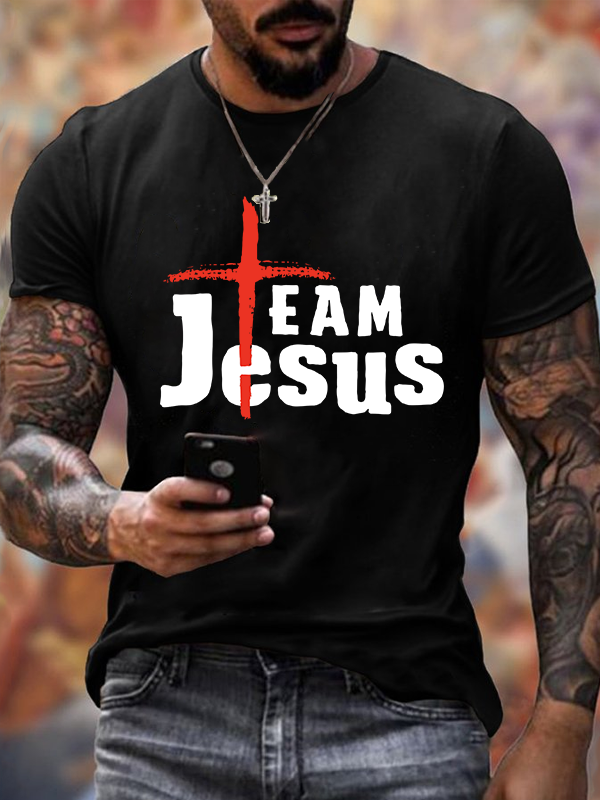 Team Jesus Cross Crew Neck T-Shirt
