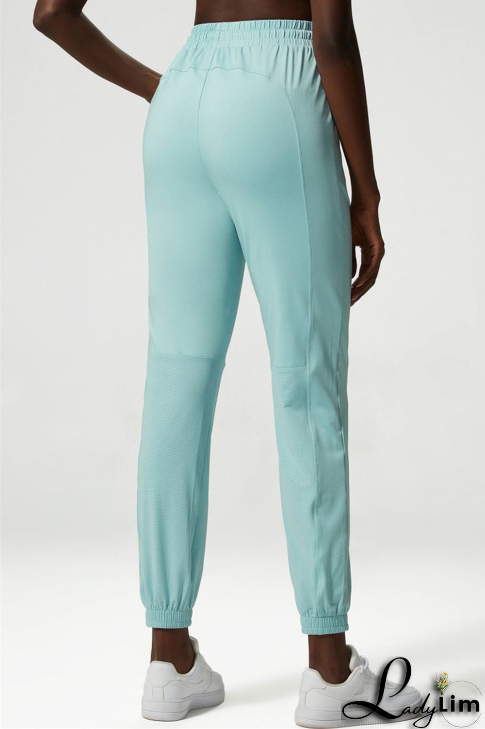 Apricot Casual Sportswear Solid Patchwork Regular High Waist Trousers
