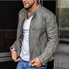 Men's Stand Collar Punk Motorcycle Leather Jacket