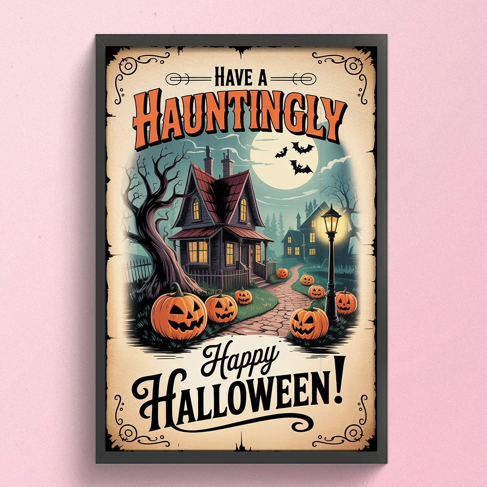 Diamond Painting - Full Round Drill - Halloween Castle(Canvas|30*45cm)