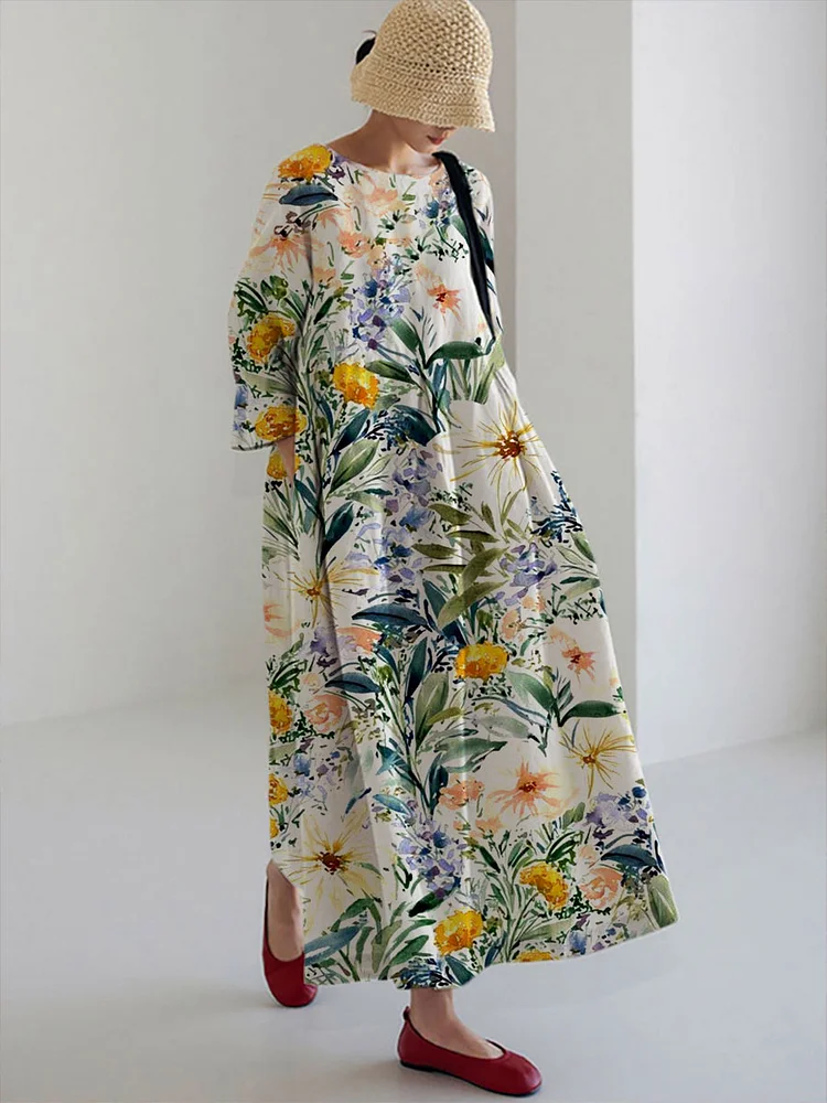 Women's Casual Spring Scenery Print Dress