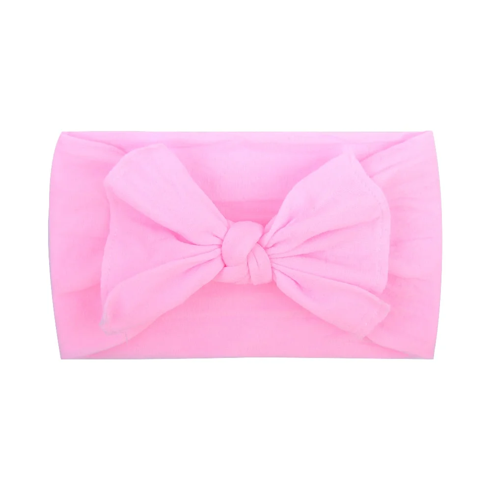 1PCS New Cotton Solid Baby Headband For Cute Girls Kid Wide Bow Knot Turban Elastic Hairbands Handmade Headwear Hair Accessories