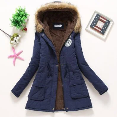 Ailegogo 2021 New Parkas Women Winter Coat Thickening Cotton Winter Jacket Womens Outwear Parkas For Female