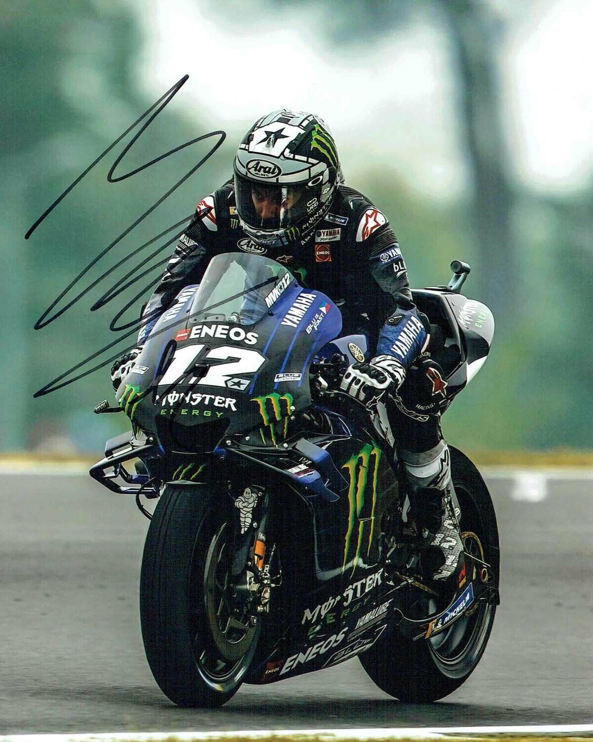 Maverick VINALES 2019 SIGNED MOTOGP Autograph 10x8 Yamaha Photo Poster painting 3 AFTAL COA