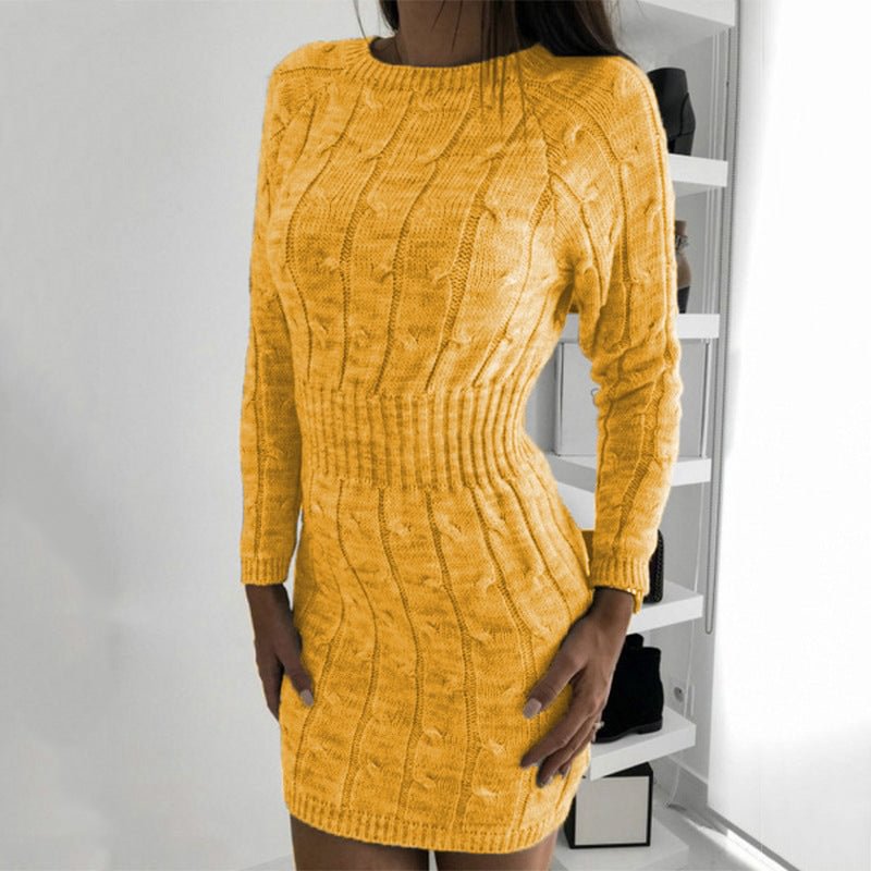 Summer Sheath Cable-knit Sweater Dress