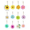 12Pcs DIY Flowers Diamond Painting Keychain（Double-Sided)
