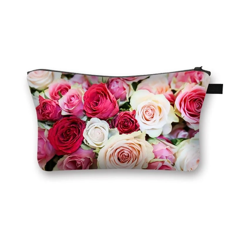 Polyester Cosmetic Bag - Flowers