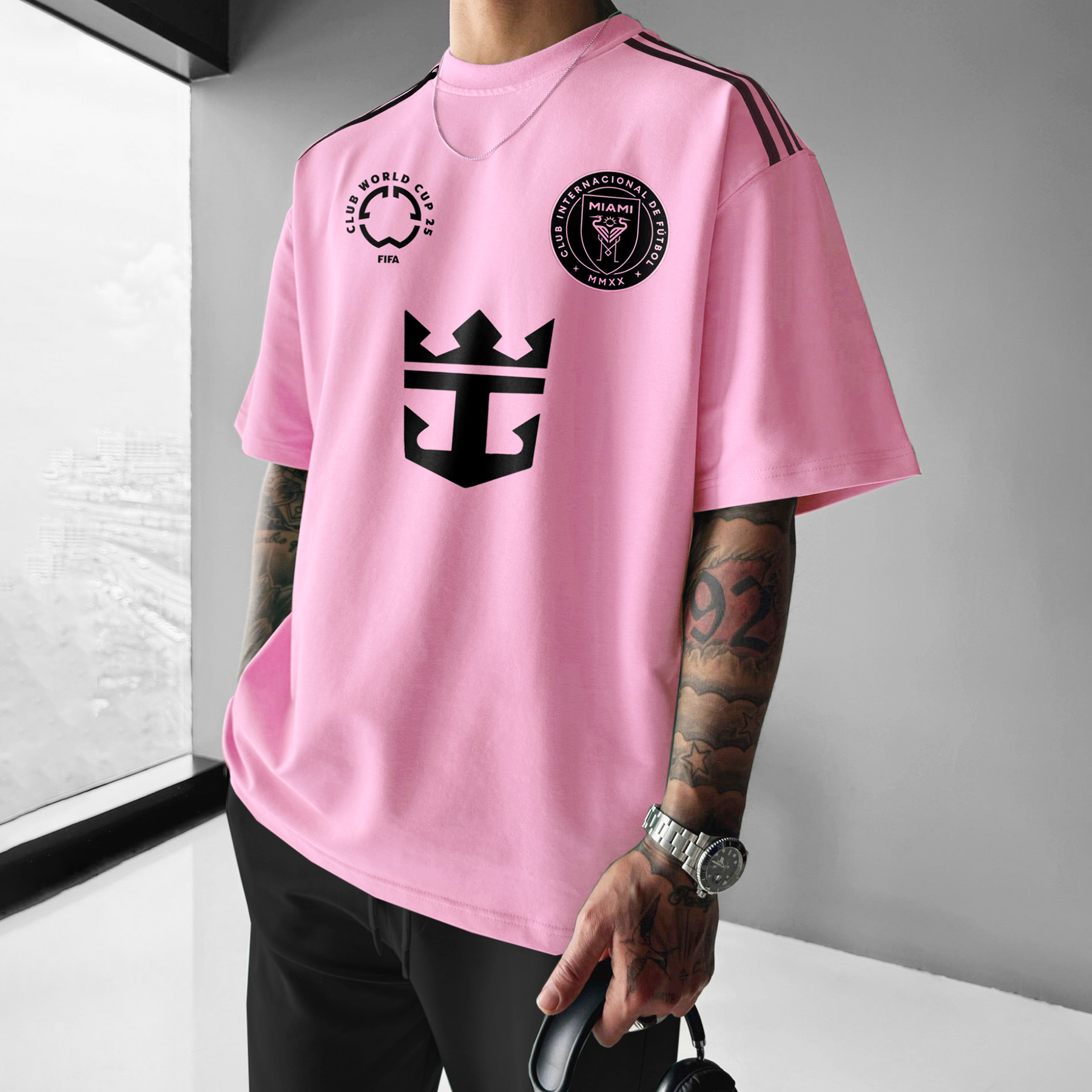  Pink Soccer Jersey with Iconic Number and Name Design