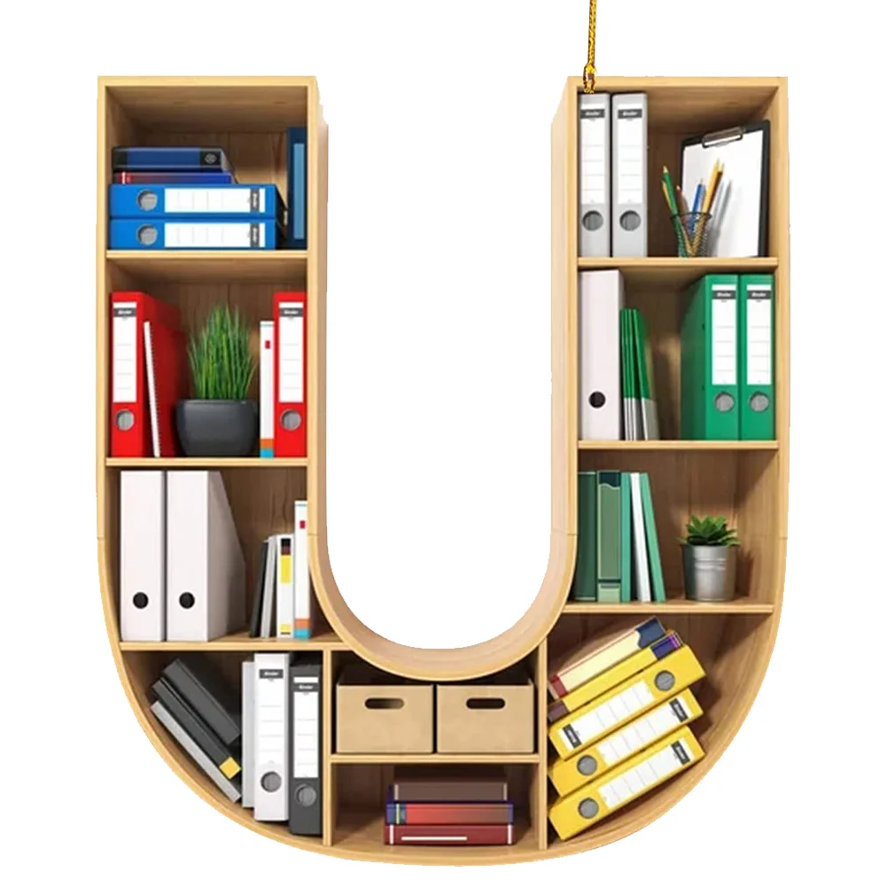 Acrylic Christmas Library Shelf Ornaments Personalized Initial Monogram Ornament