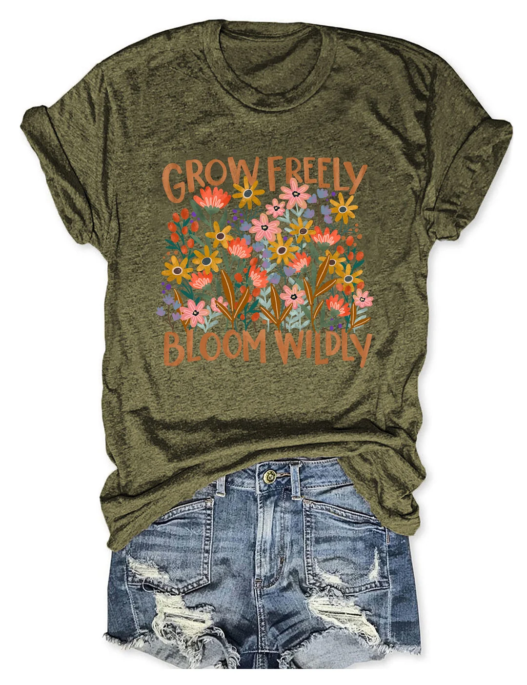 Grow Freely Boho Floral T-shirt