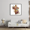 (Stamped/Counted) Wooden Flower Cross - 11CT Cross Stitch 40*40cm