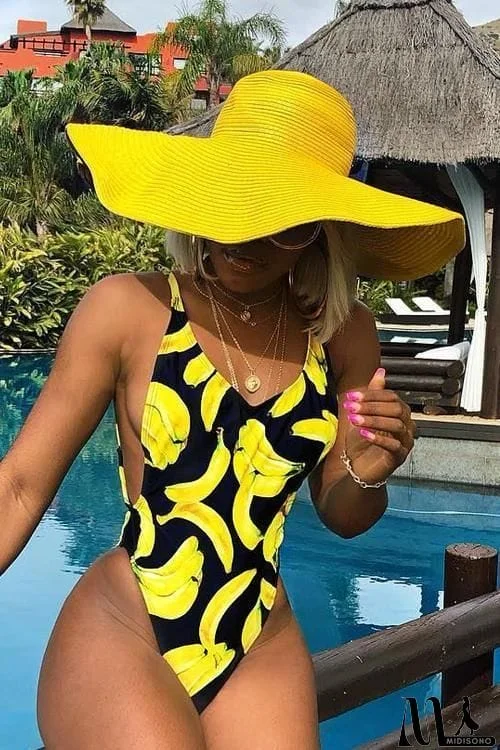 MidiSono - Yellow Straw Wide Brim Hat