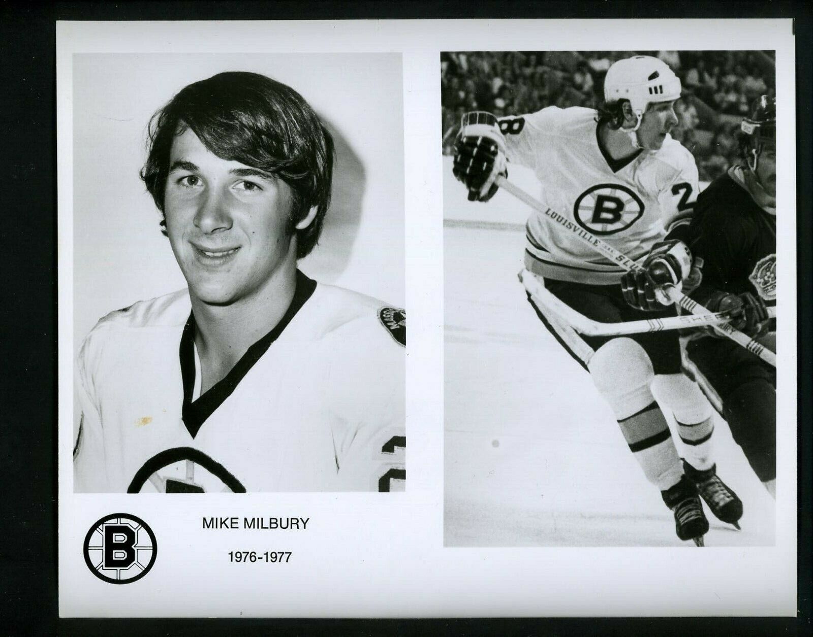 Mike Milbury Boston Bruins team issued 1976 Press Photo Poster painting