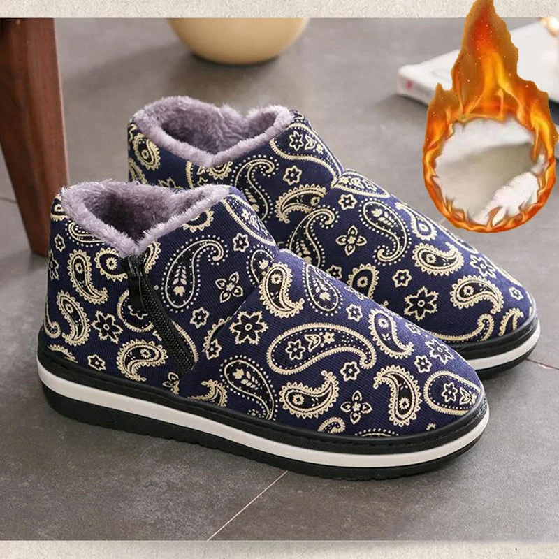 Women Slipper Flats Casual Ethnic Style Warm And Fleece Shoes