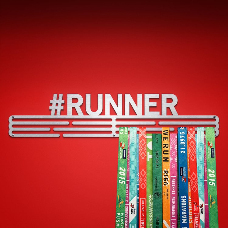 #RUNNER Medal Hanger Display – Brushed Stainless Steel – X-Large / 550mm / 60 Medals