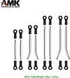 AMK 8Pcs TRX4M Upgrades 155mm Wheelbase Steel Bent Link Rod Set Linkages Pro-Links for 1/18 RC Crawler Car
