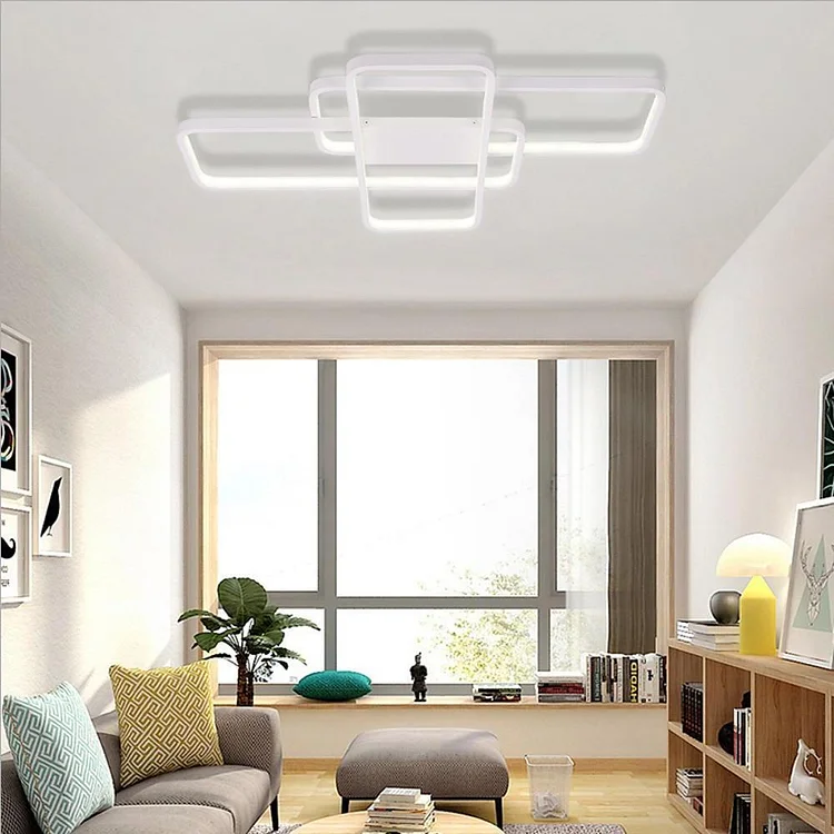 Interlocking Rectangles Modern LED Flush Mount Ceiling Light for Bedroom - Appledas