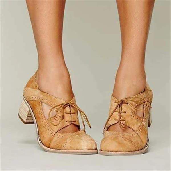 Women's Cutout Lace-up Oxford Shoes